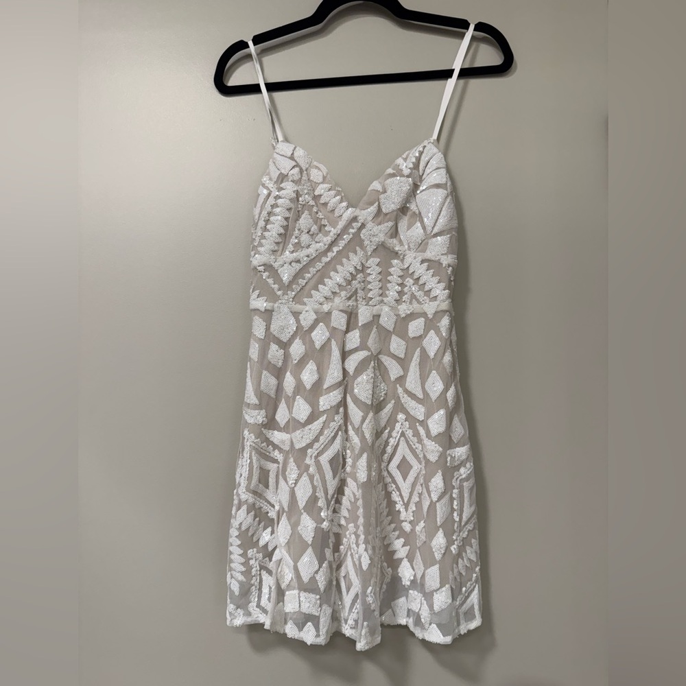 Superdown Superdown Tiff White Sequin Mini Dress - image 2